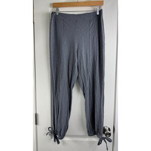 Mododoc Los Angeles Women's Jogger Pants Side Ties Embroidered Gray Size S